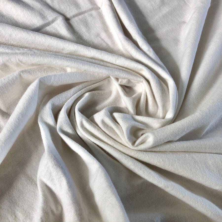 Jersey 30's Fibre Bio Organic fabric (in white or ready for dyeing)