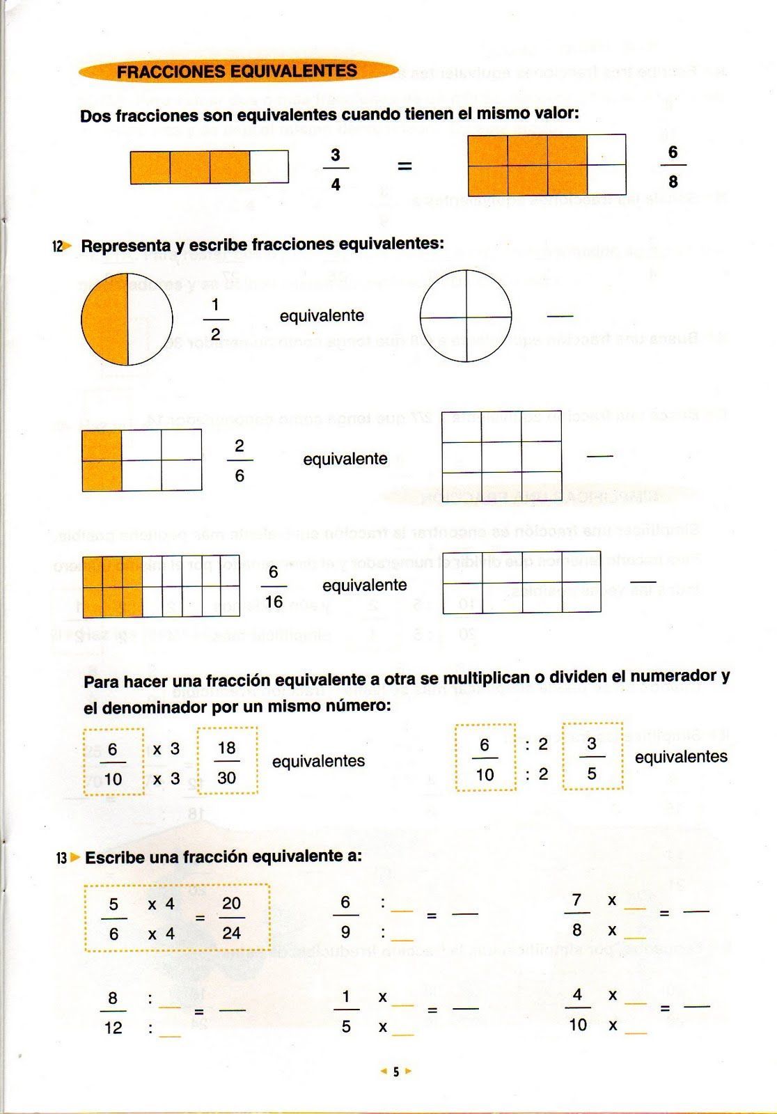 Fracciones concepto y operaciones básicas. Números