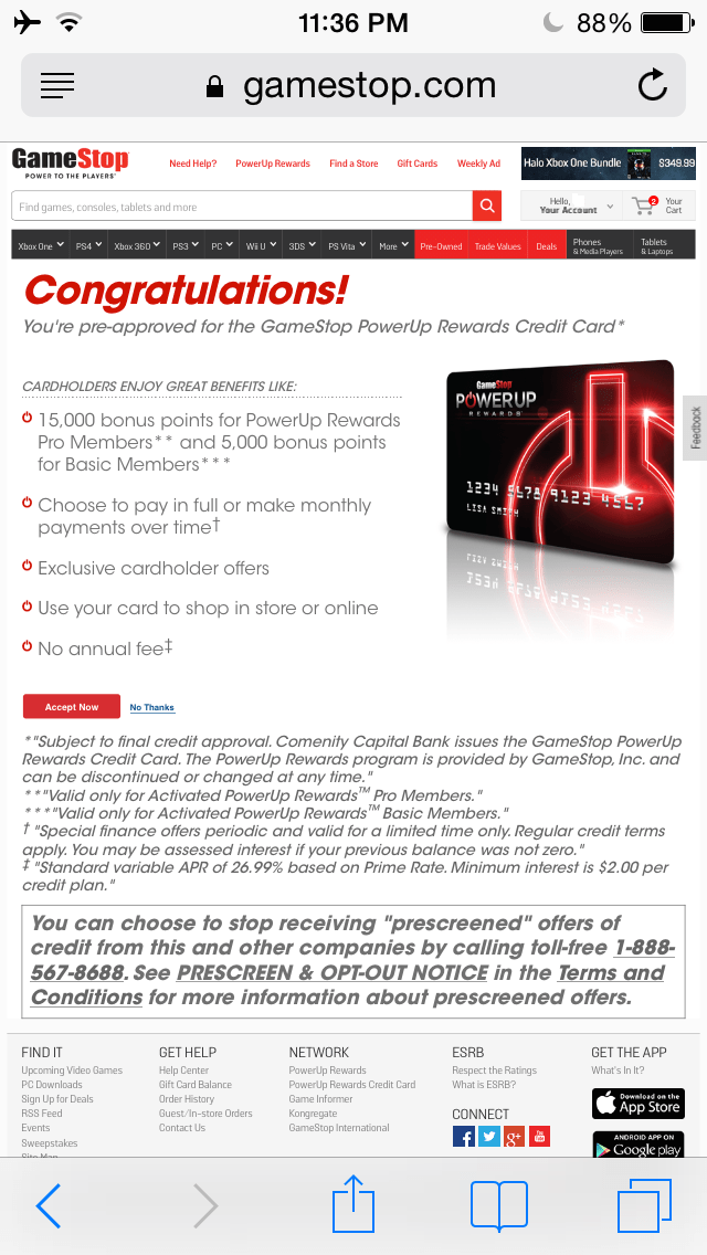 Another PreApproval!!!! Got Approved for Gamestop