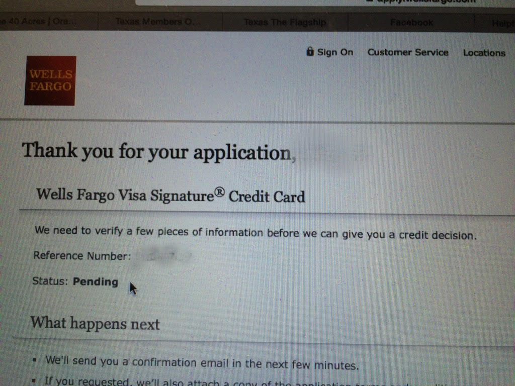 Wells Fargo Visa Signature Need to Verify Inform