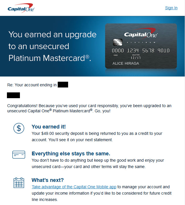 NEWSFLASH Capital One Secured MC graduation possi... myFICO® Forums 4802298