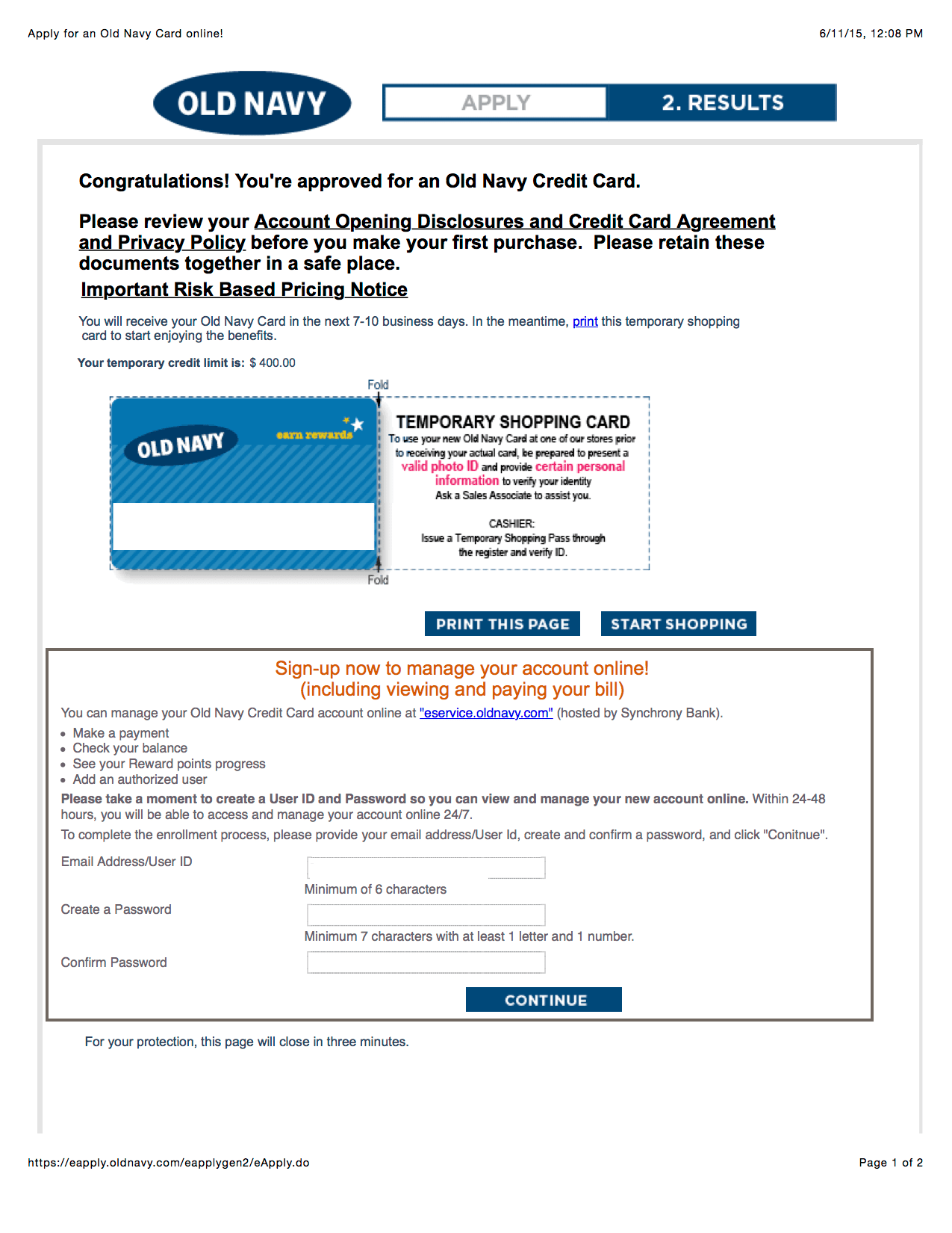 Just Got Approved Old Navy Card!!! myFICO® Forums 4067394