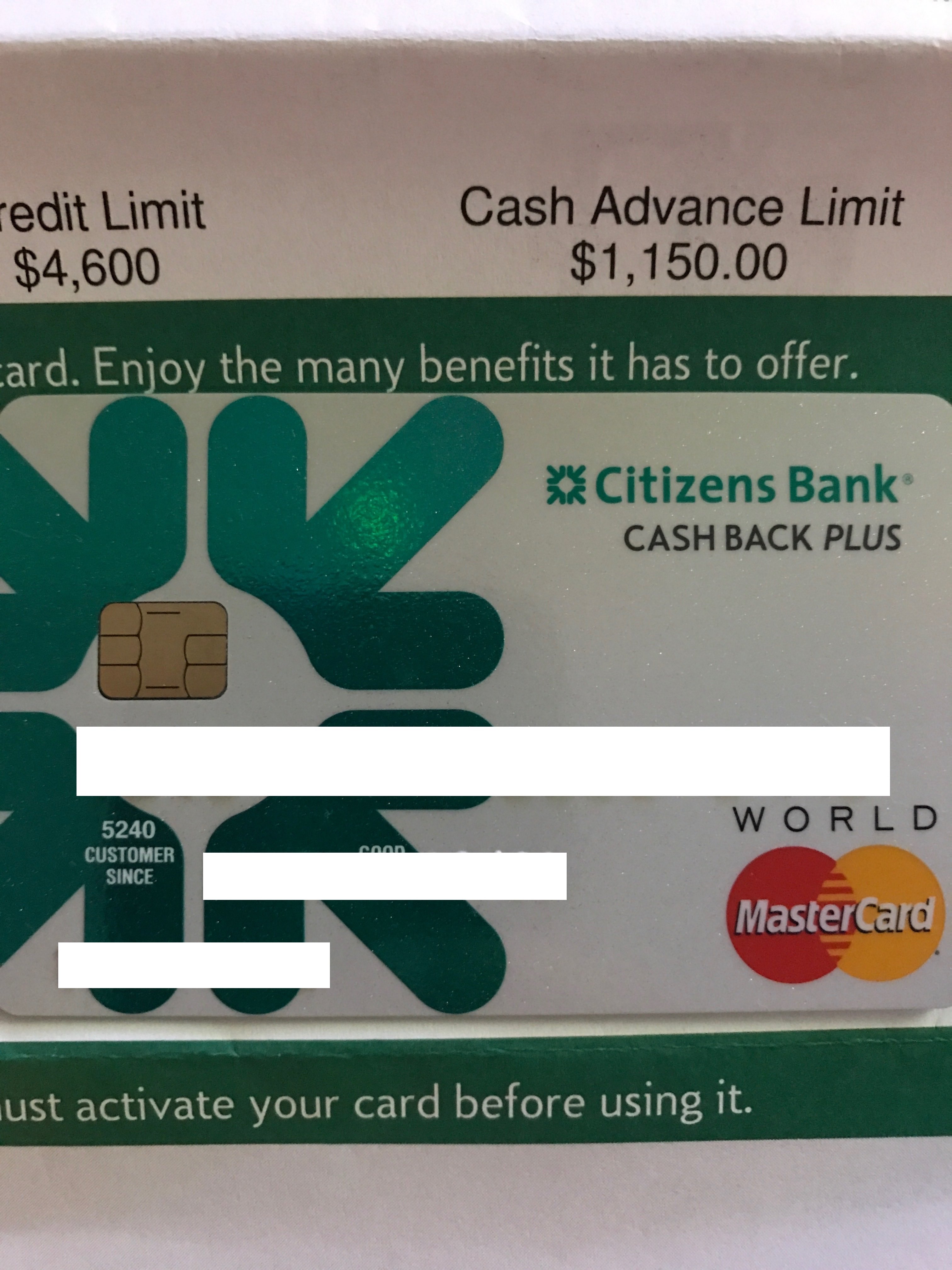 Citizens Bank 1.8 Cash Back Plus WM Approved! myFICO® Forums 5009047