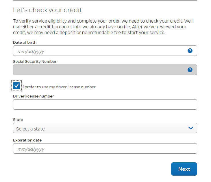 At&t Services HP Using driver's license myFICO® Forums 5354890