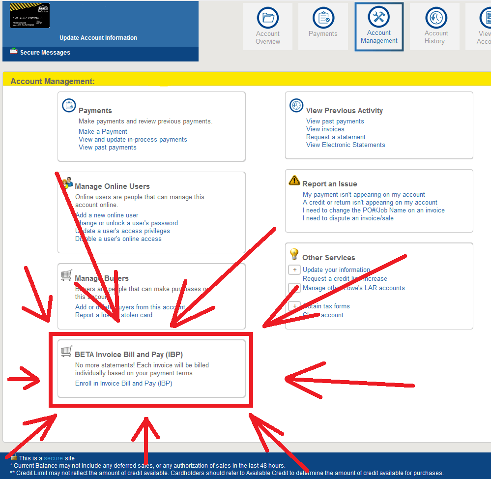 Lowes Accounts Receivable Card Billing Preference myFICO® Forums