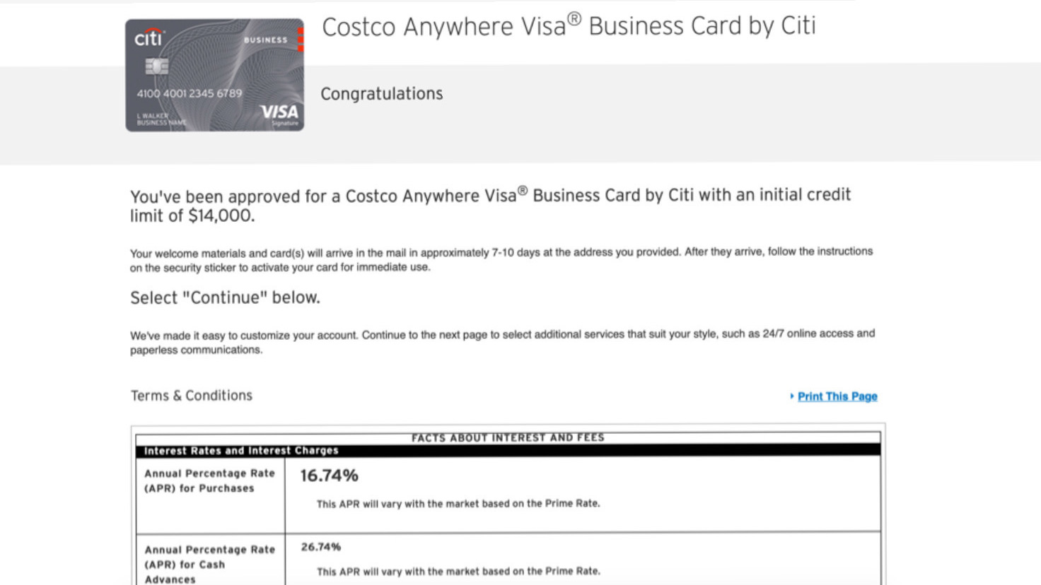 Costco Anywhere Visa® Business Card by Citi 14K SL myFICO® Forums