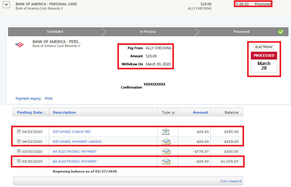 BofA Charged returned CHECK FEE/PAYMENT?? myFICO® Forums 5975176