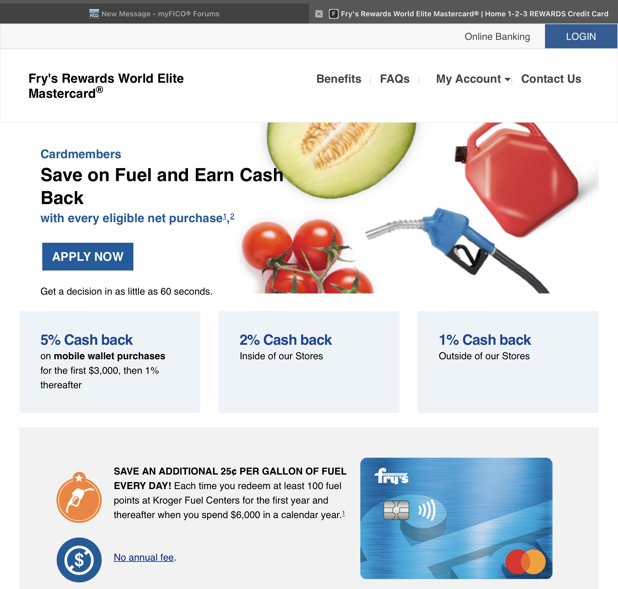 Frys Rewards World Elite Mastercard APP myFICO® Forums 6535217