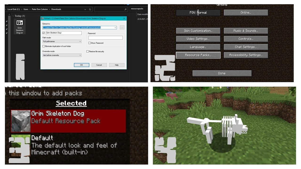 Minecraft Here's How To Get a Skeleton Dog
