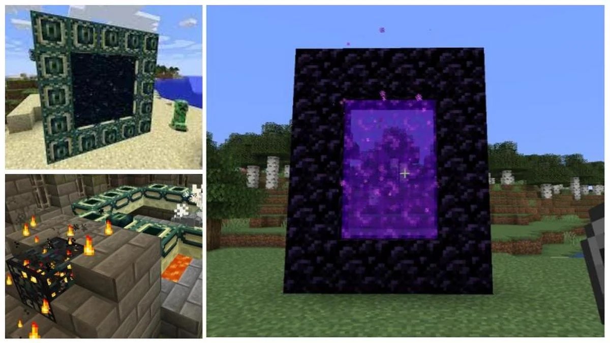 Minecraft All 3 Different Portals (& How To Make Them)