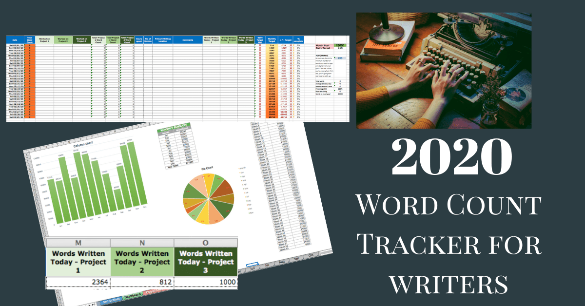 Word Count Tracker Spreadsheet for 2020 Track Your Writing Goals
