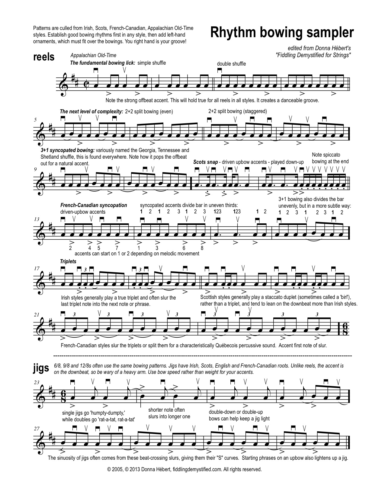 Lesson 3 Rhythm bowing patterns for jigs and reels