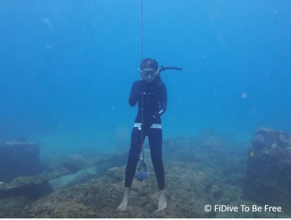 diver in horizontal trim showing blood shift effects