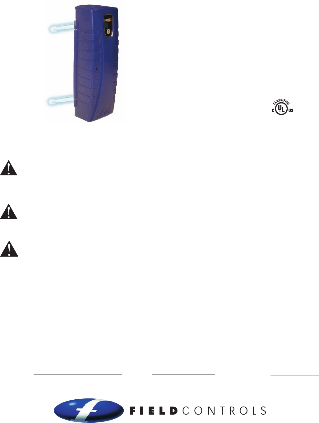 Fieldcontrols UV18X User Manual download pdf