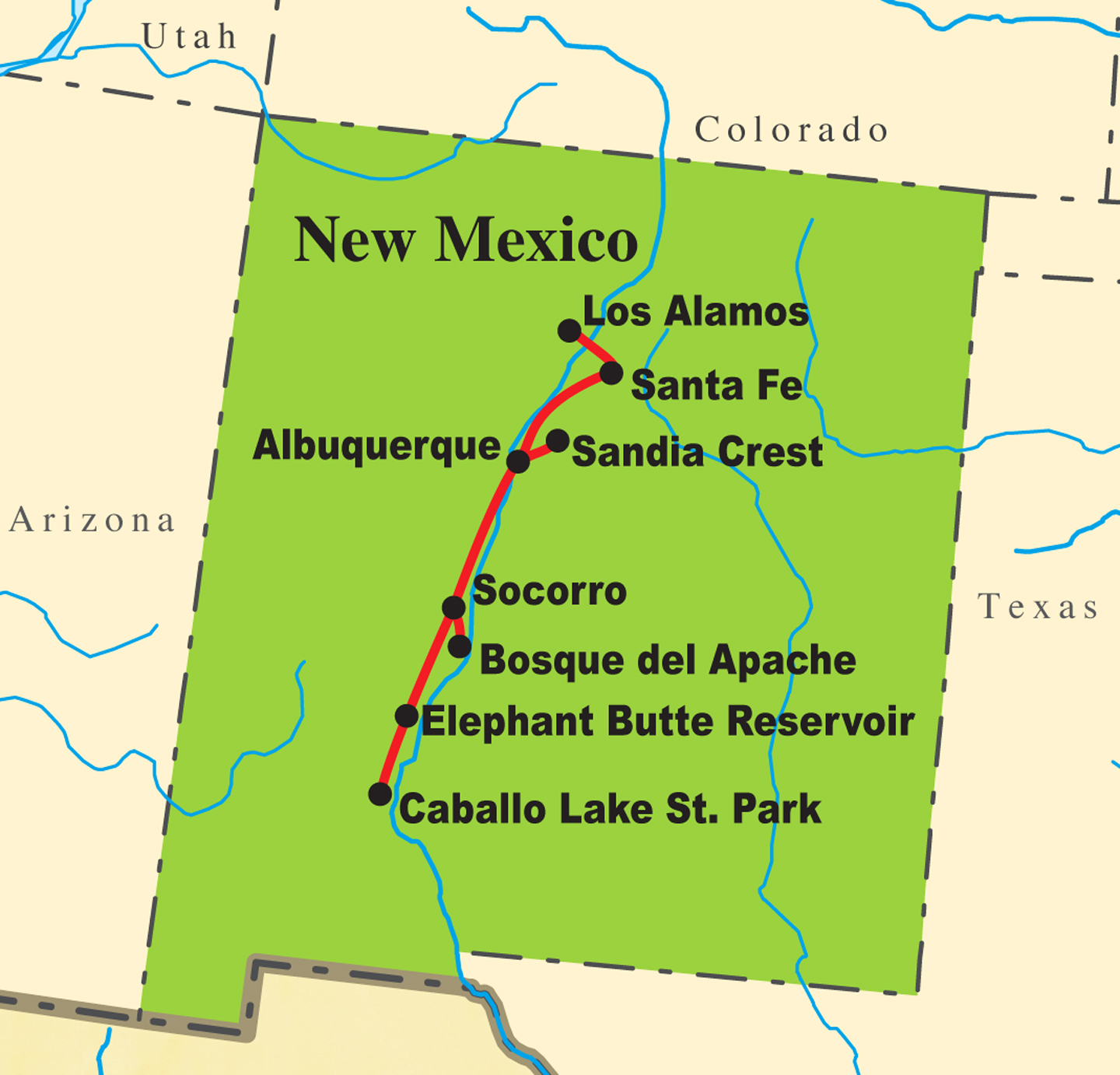 Elephant Butte Lake Map