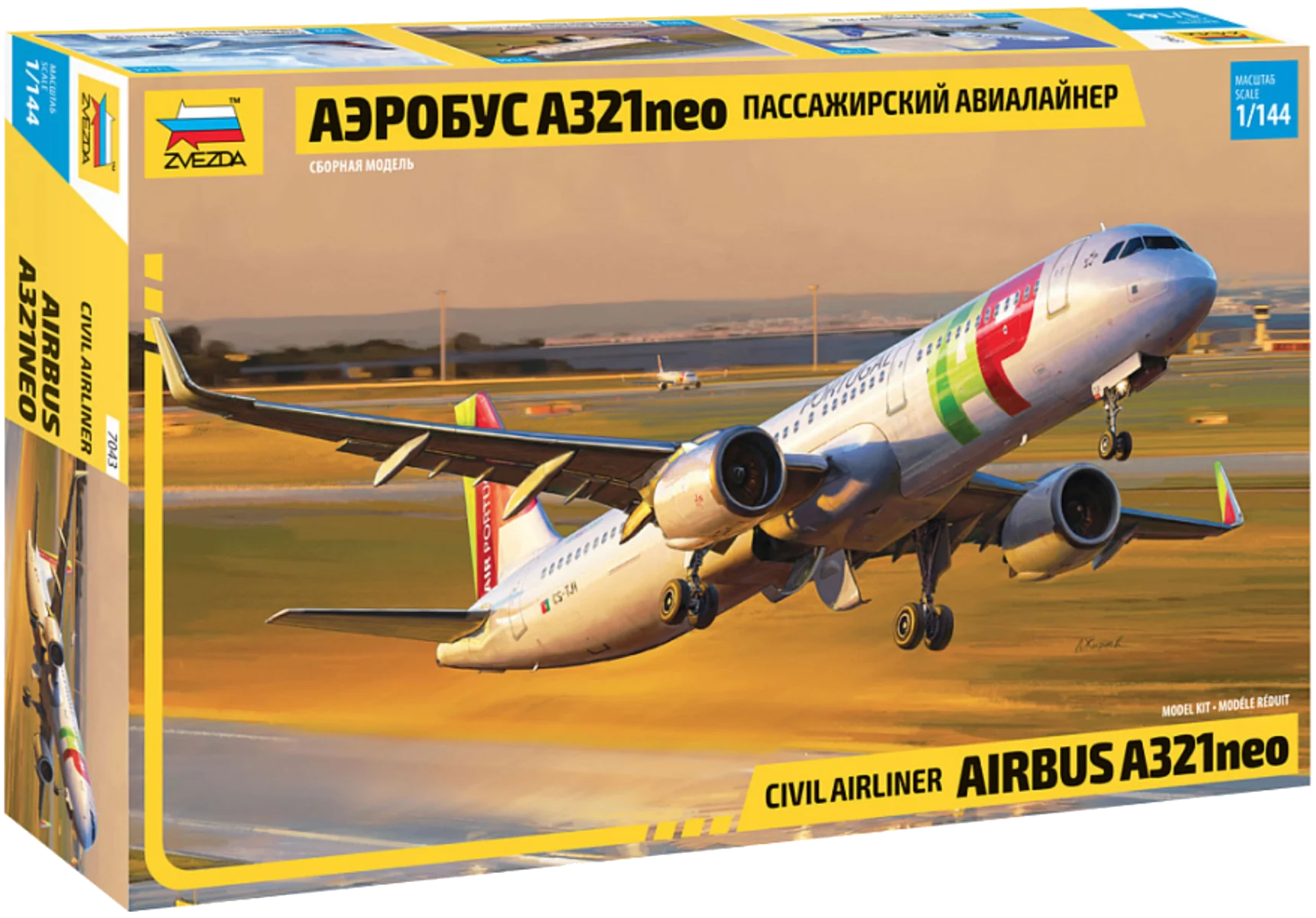 Zvezda 1/144 Airbus A321 NEO airliner plane model kit Fields of Glory Models