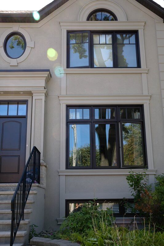 Black Vinyl Casement Windows with Transom Fieldstone Windows