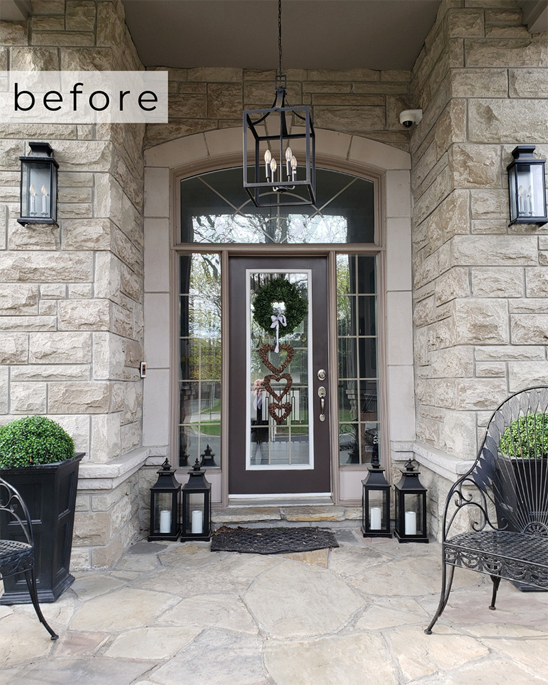 Black Fiberglass Double Door with an Arched Top Woodbridge, Ontario