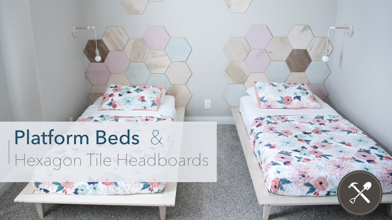 Twin Platform Beds & Hexagon Tile Headboards Field Treasure Designs