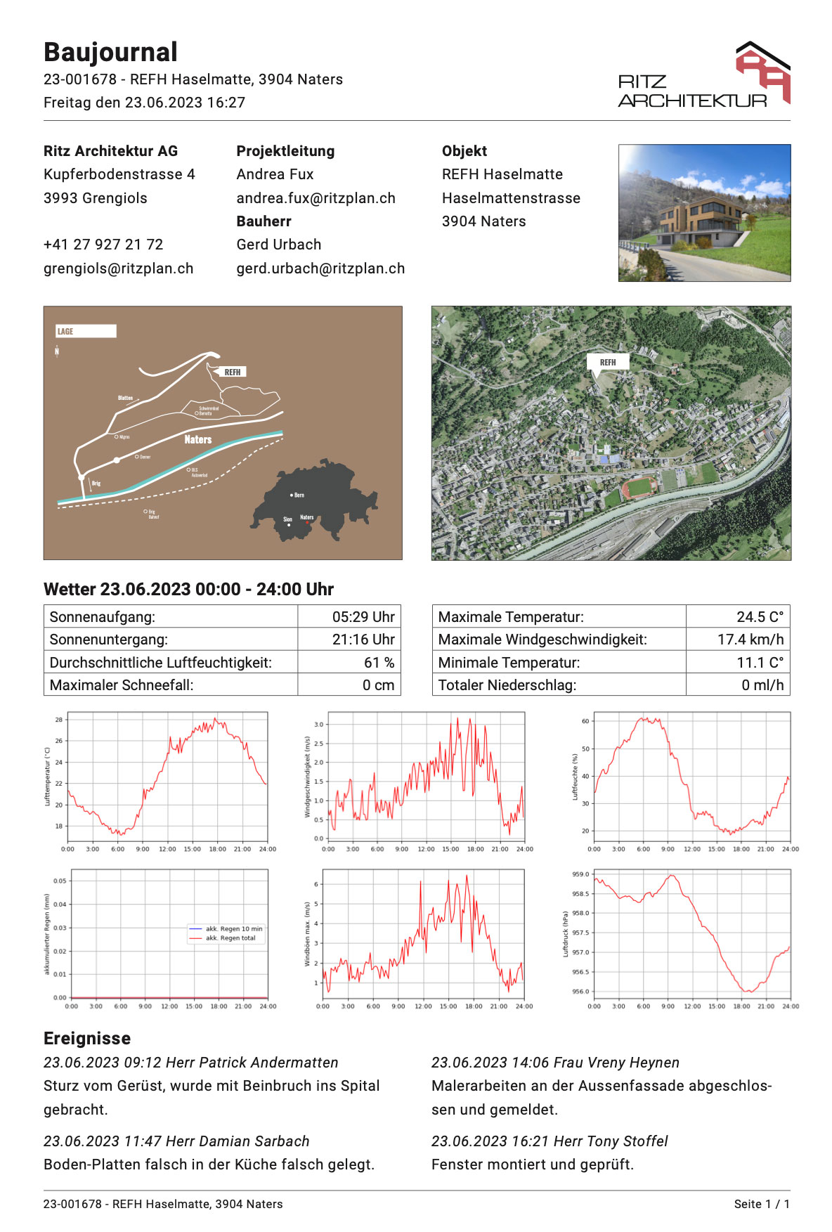 Construction journal Fieldwalk