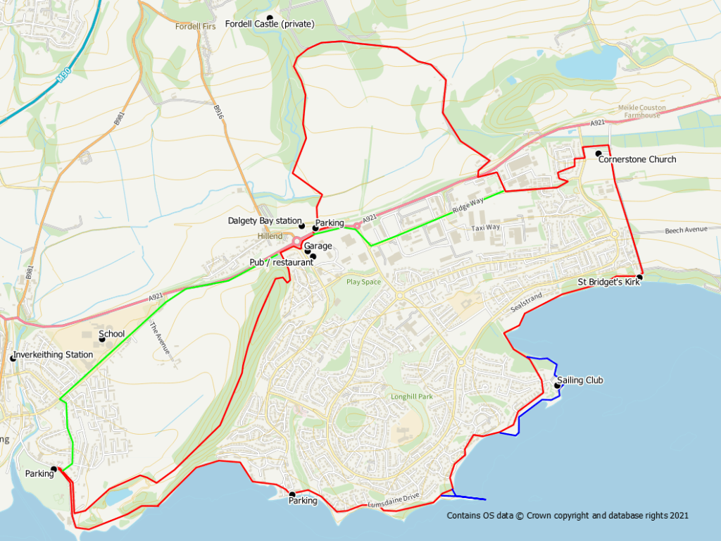 Inverkeithing, Dalgety Bay Circuit Fife Walking