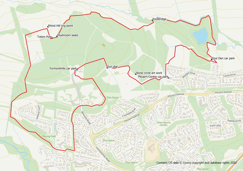 Glenrothes Formonthills and Coul Den Fife Walking