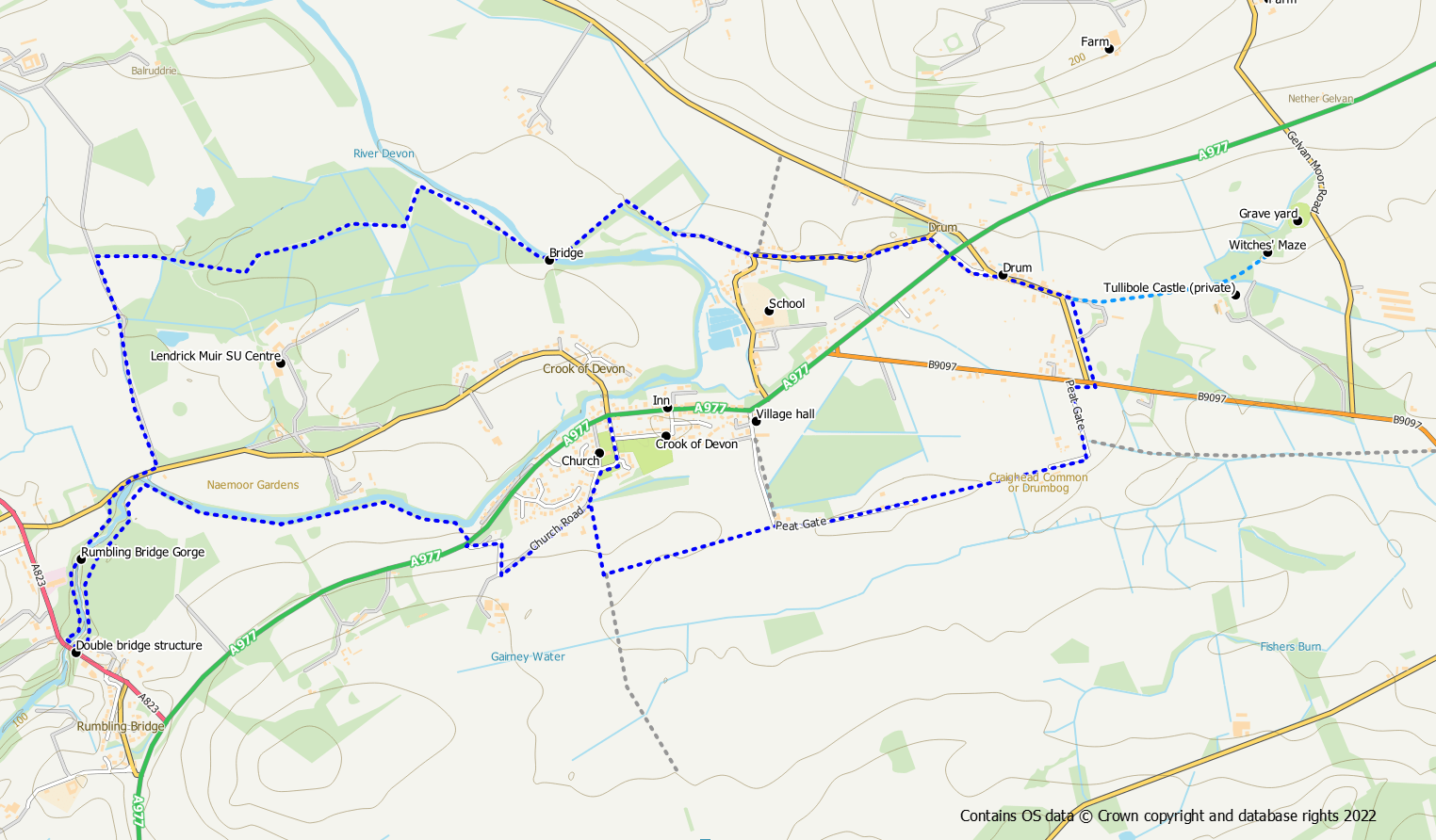 Crook of Devon and Rumbling Bridge Fife Walking