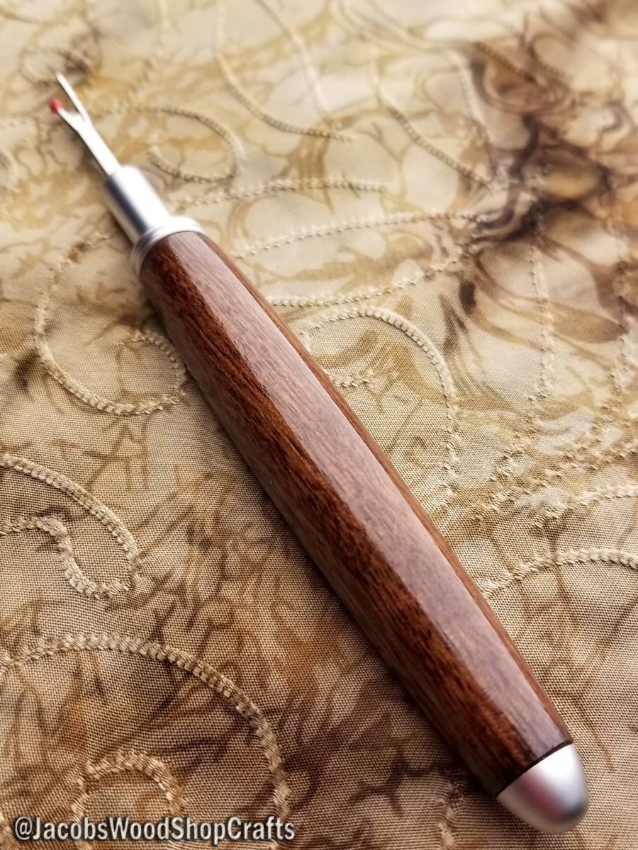 Hand Turned Dark Wood Seam Ripper Fifth Energy Jewelry