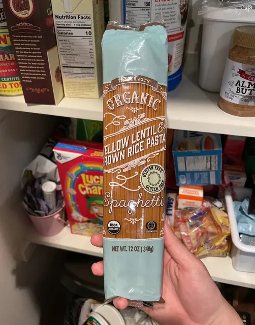 Trader Joe’s Organic Gluten Free Yellow Lentil & Brown Rice Pasta Spaghetti