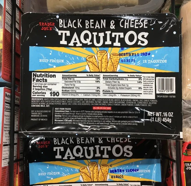 Trader Joe’s Black Bean & Cheese Taquitos