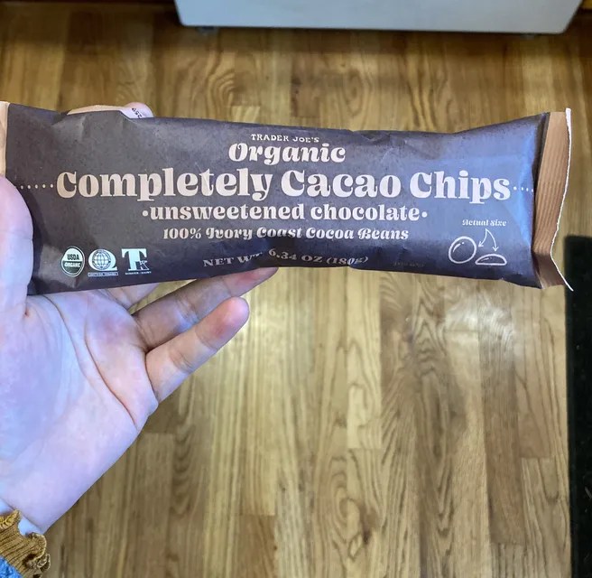 Trader Joe's Organic Completely Cacao Chips Unsweetened Chocolate