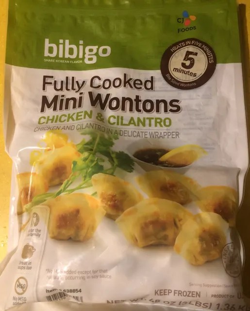 Cj Foods Bibigo Fully Cooked Chicken & Cilantro Mini Wontons