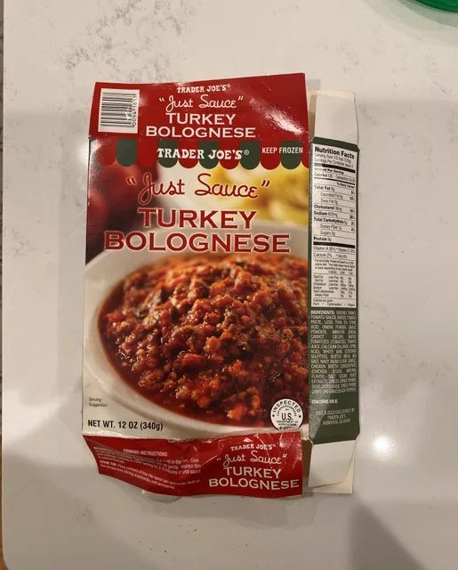 Trader Joe's Just Sauce Turkey Bolognese