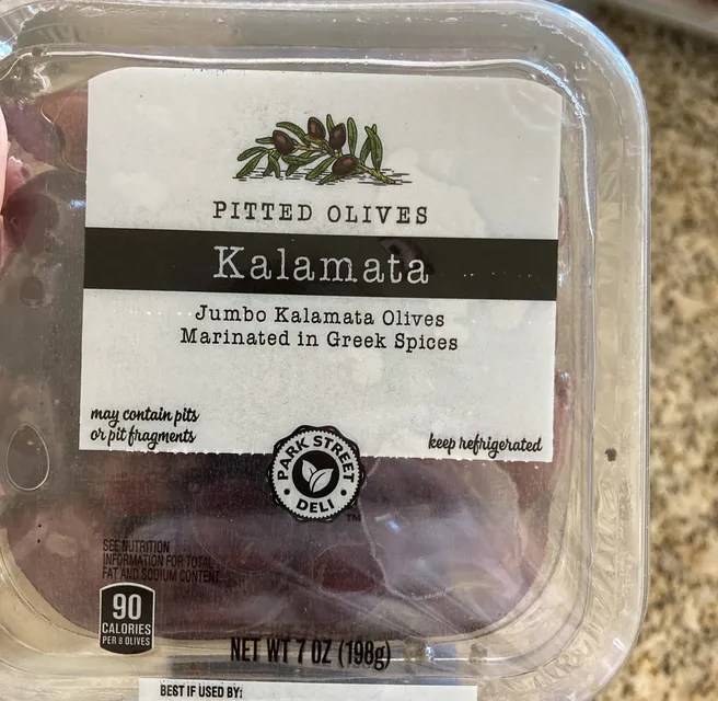 Is Park Street Deli Pitted Jumbo Kalamata Olives Low FODMAP? Fig App