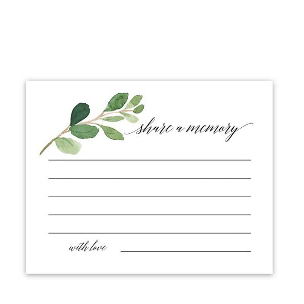 Share a Memory Card Printable for A Celebration of Life or Funeral