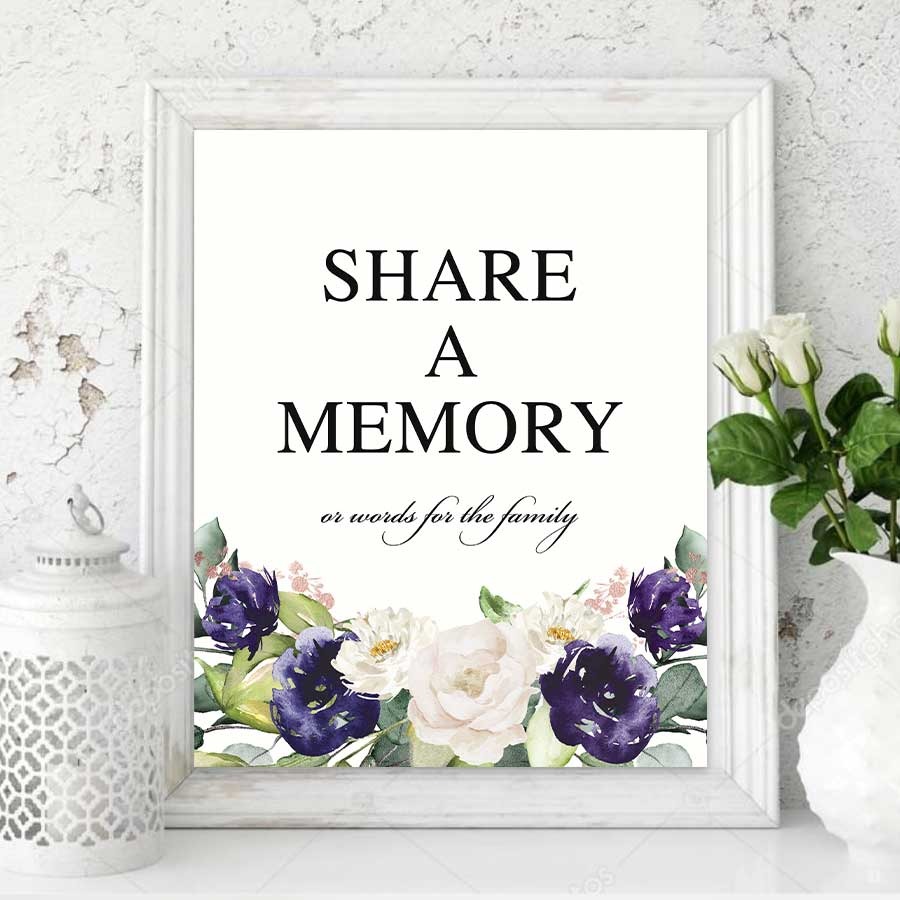 Funeral Favorite Memory Sign Printable File for Life Celebration Memorial