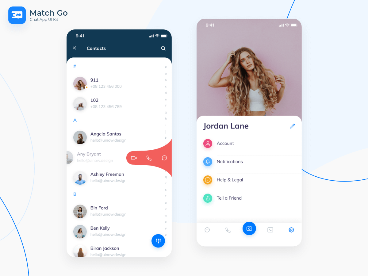 Match Go Chat App UI Kit Free Figma Resource Figma Elements