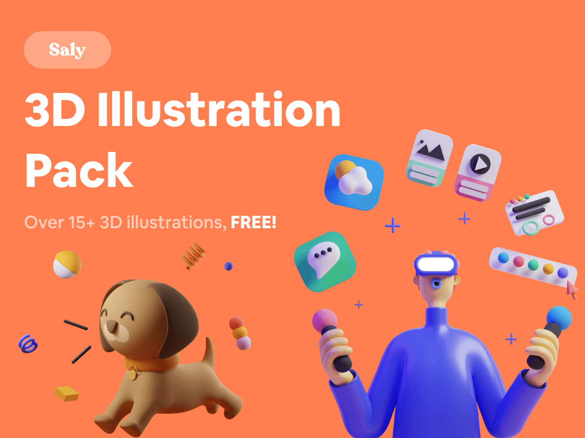 3D Illustration Pack Free Figma Resource Figma Elements