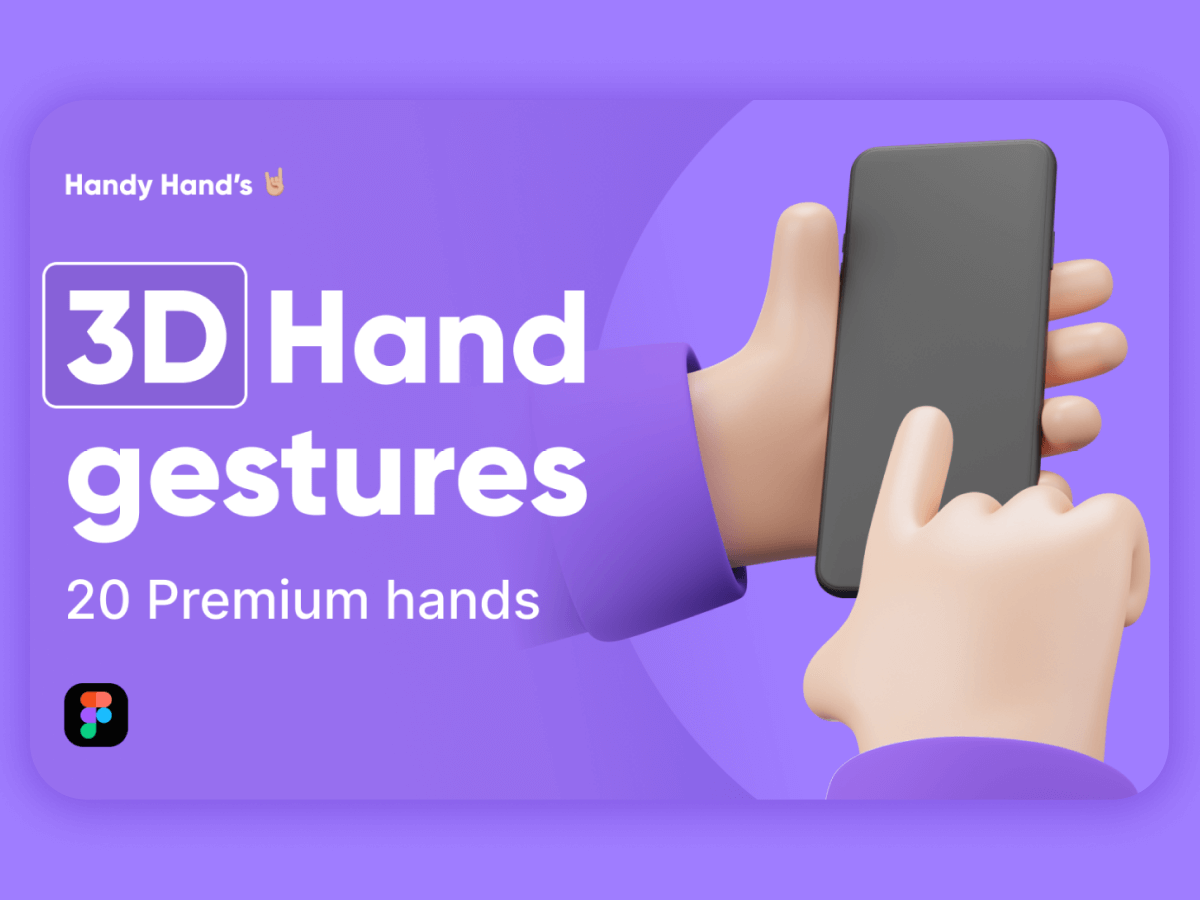 3D Hand Gestures Free Figma Resource Figma Elements