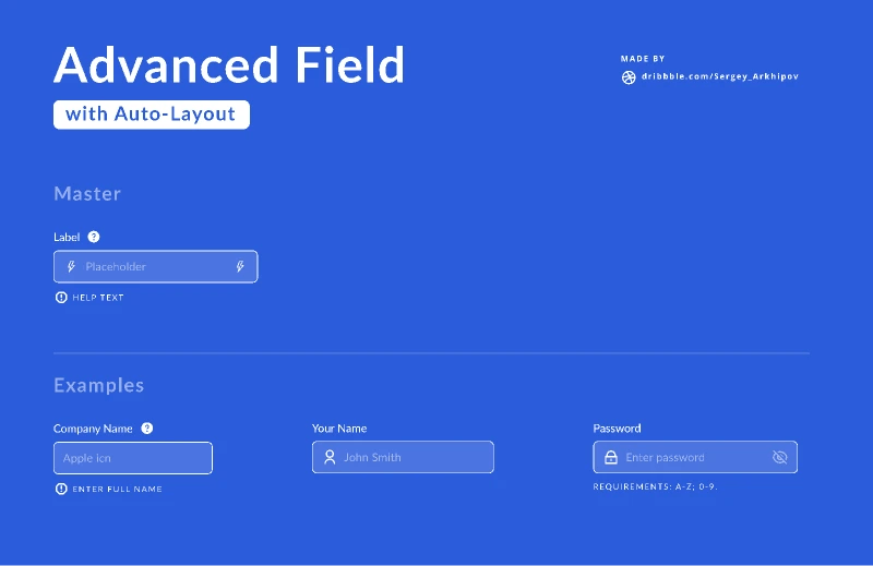 Advanced Field with Auto Layout free figma template for Uncategor...