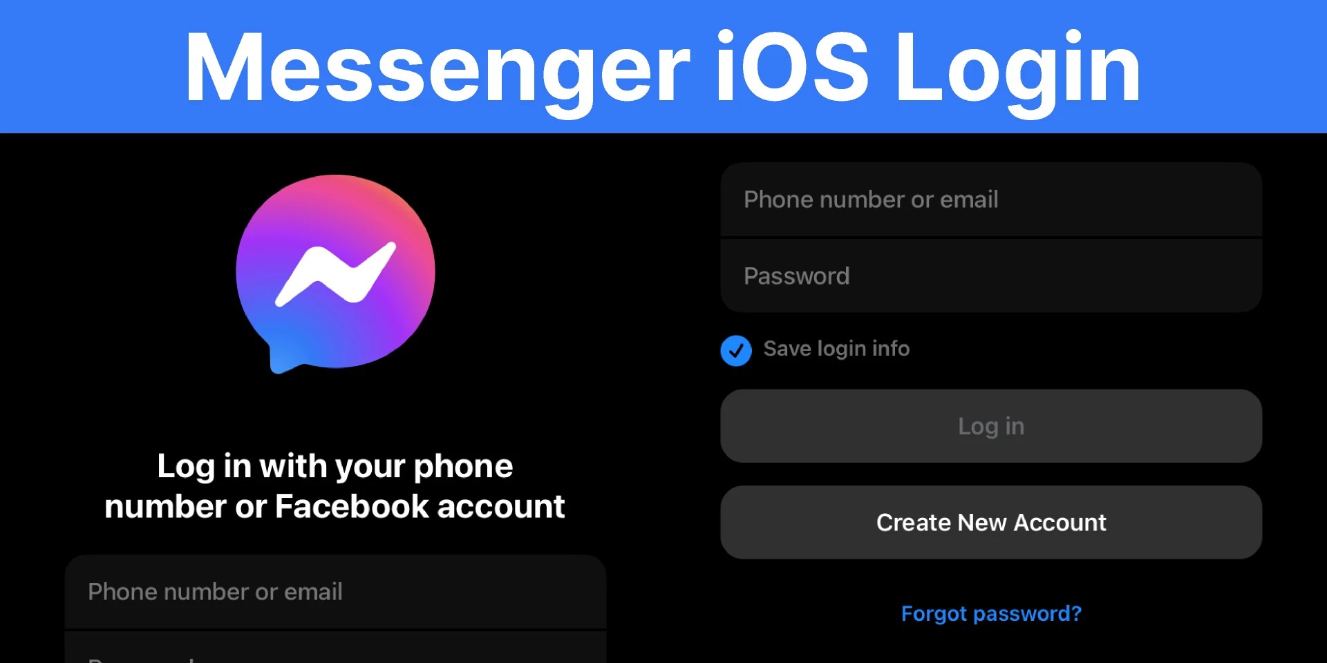 Messenger Log In Screen free figma template for App Designs