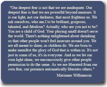 Quote Of The Day: Our Deepest Fear – Figments & Imagination Of Sharon Hughes