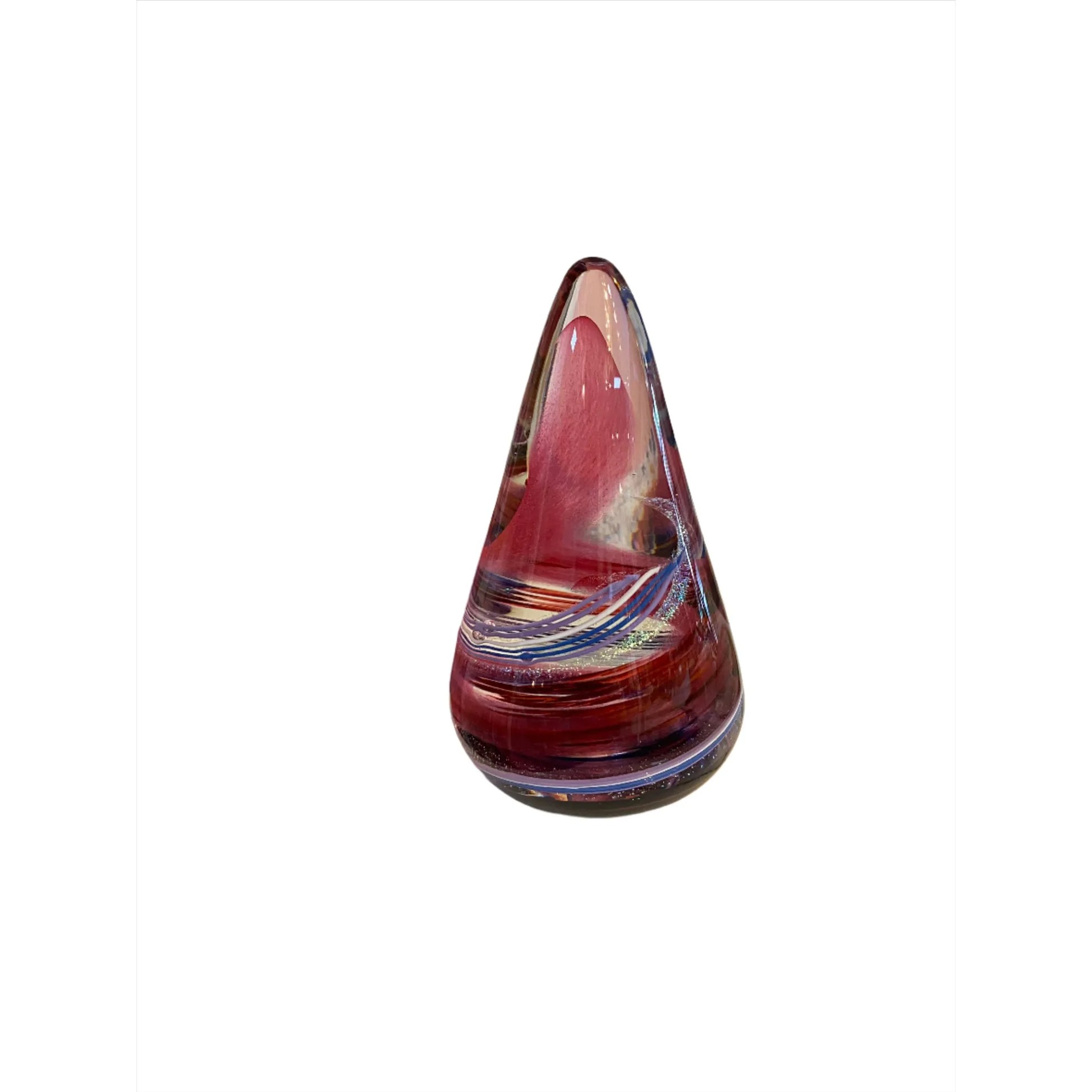 Glass Paperweight Pyramid Fig Modern