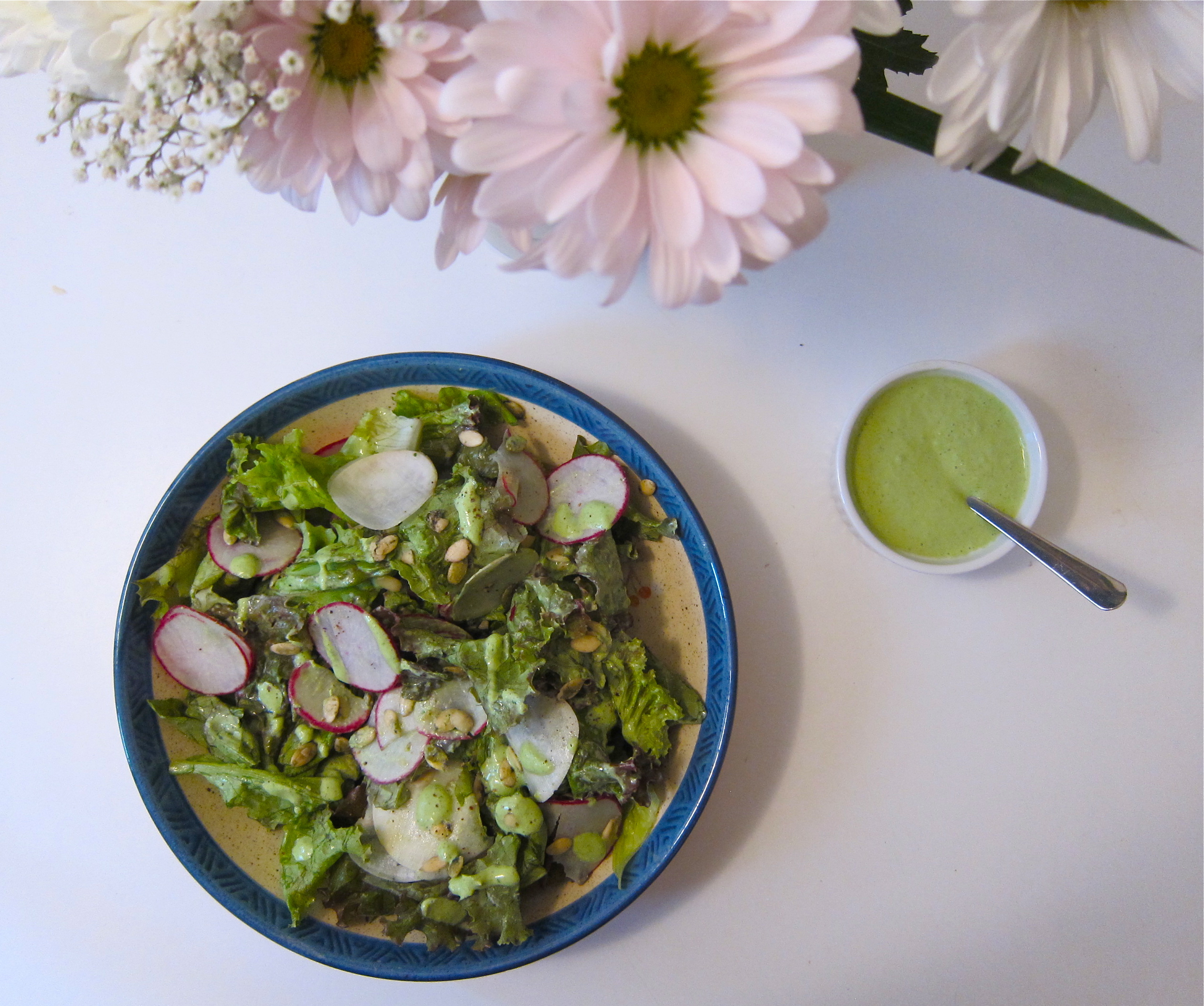 Garlic ScapeBasil Green Goddess Dressing *Recipe ReDux* Figsinmybelly