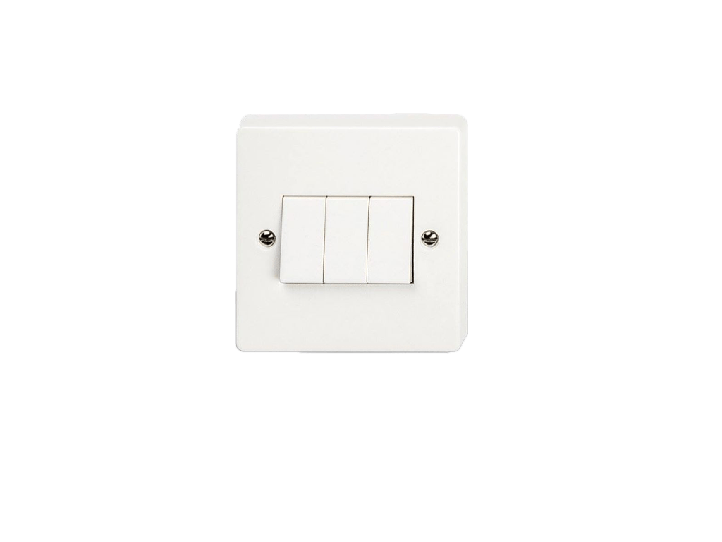 Wall Switch 3 Gang 2 way 10A - Fil & Fil