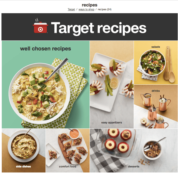 TARGET RECIPES REBOOT FILAMENT CONTENT
