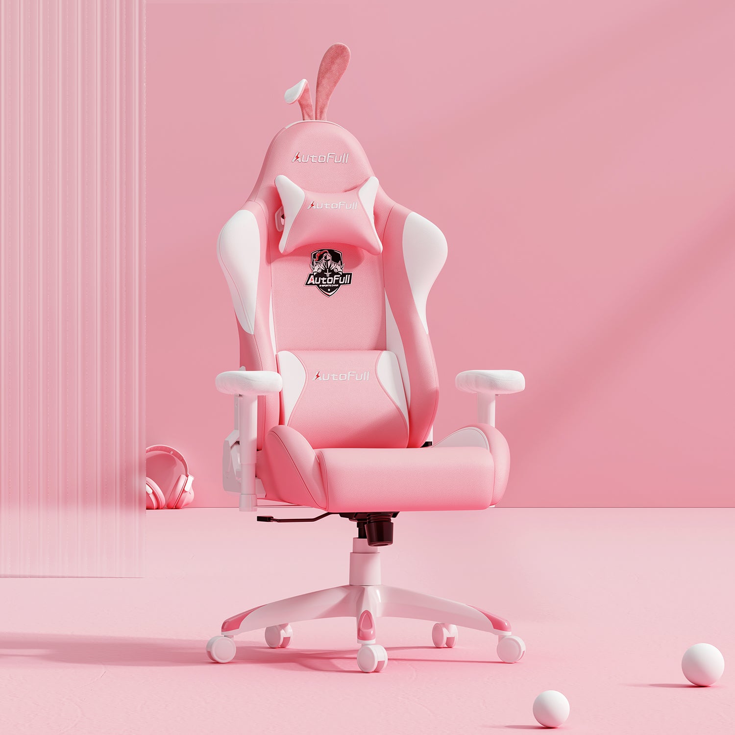 Buy AutoFull Pink Bunny PU Leather Best Girls Gaming Chair with Carpet