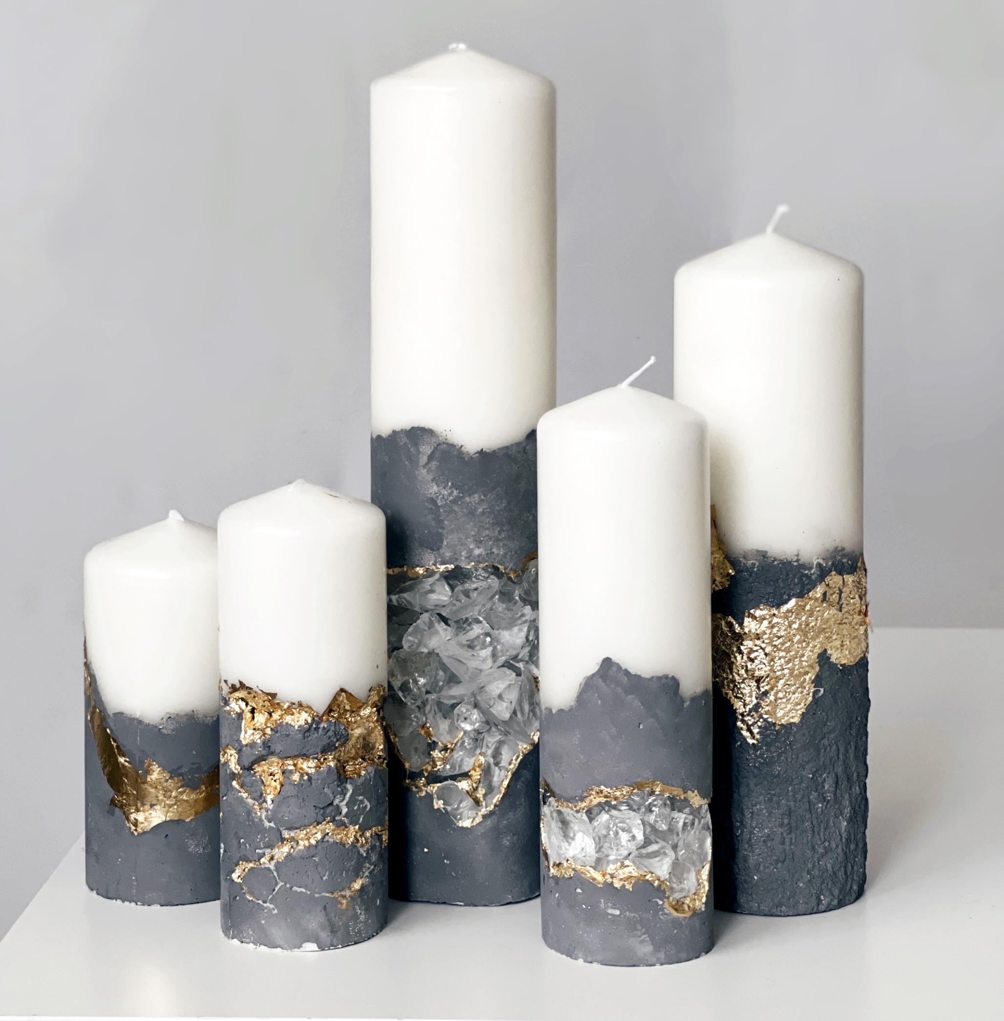 24K Gold Concrete Candle Decorating DM ART BAR SCHOOL