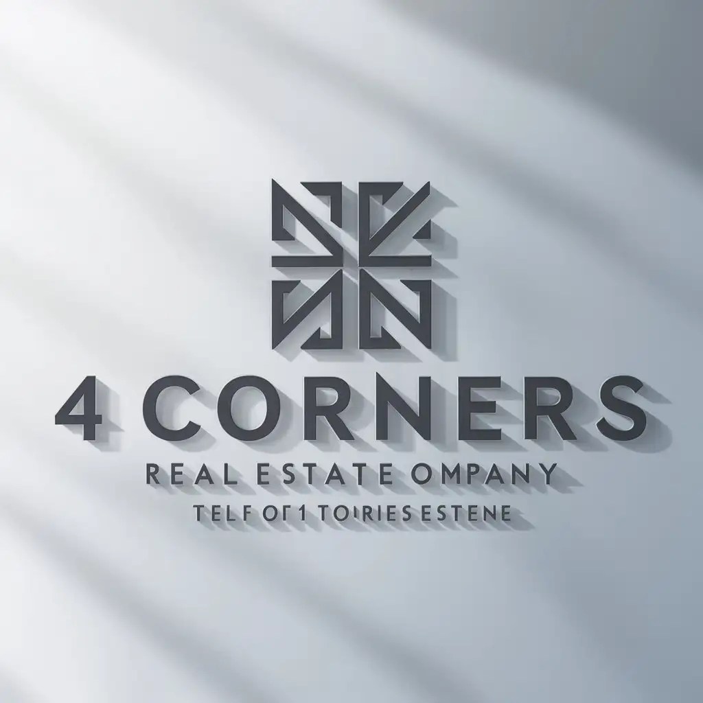 LOGO Design for 4 Corners Four Corners Symbol in Real Estate Industry
