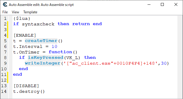 Cheat EngineでLuaを使ってみよう！
